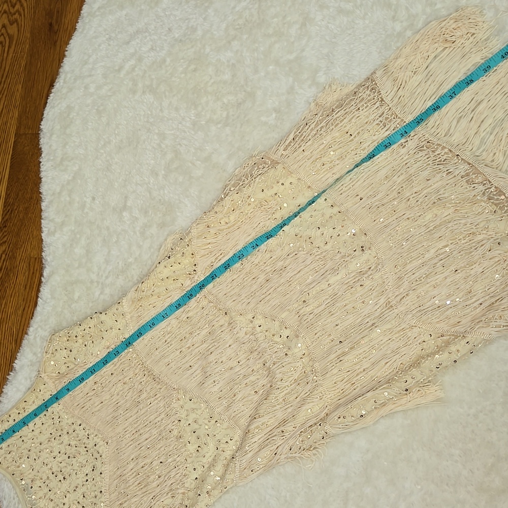 Elegant Cream Fringe Dress - Picture 10 of 12